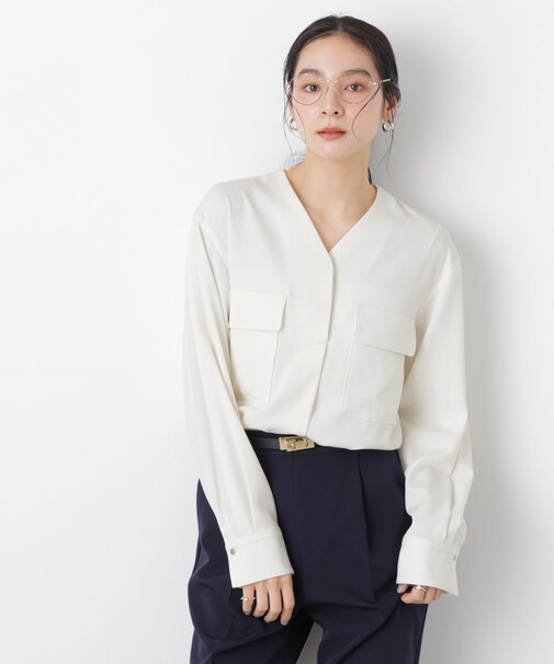 スキッパーポケットブラウス