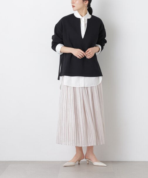 シャイニーサテンプリーツスカート