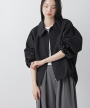 撥水＆花粉ガード コクーンシルエットジップブルゾン