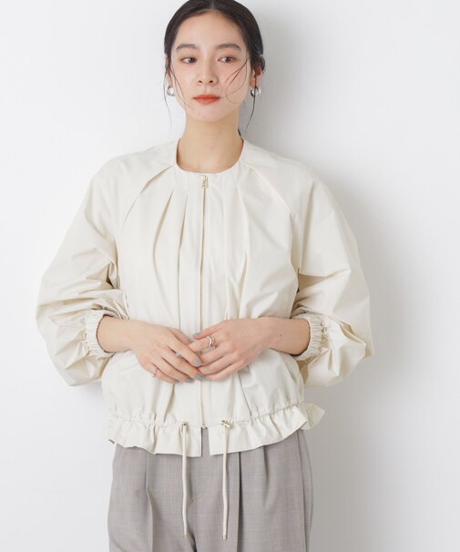 ノーカラードロストタックブルゾン