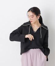 ダンボールカットバイカラーパイピングビッグカラートップス