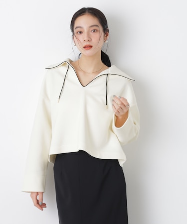 ダンボールカットバイカラーパイピングビッグカラートップス