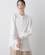 マシンウォッシャブルイージーケア ギャザースリーブブラウス