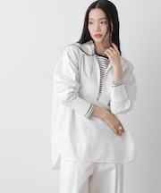 ディープVスキッパープルオーバーシャツ