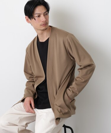 「モダンコンフォート」ダブルジャージー着流しカーディガン