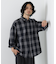 ビッグドレープチェックシャツ 長袖