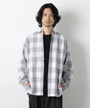 ビッグドレープチェックシャツ 長袖