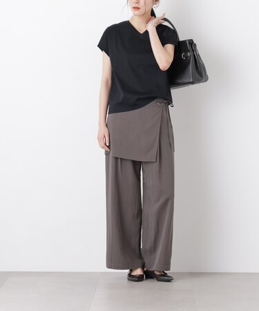 スカーフセットタックワイドパンツ
