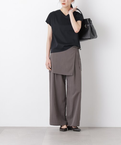 スカーフセットタックワイドパンツ