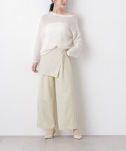スカーフセットタックワイドパンツ