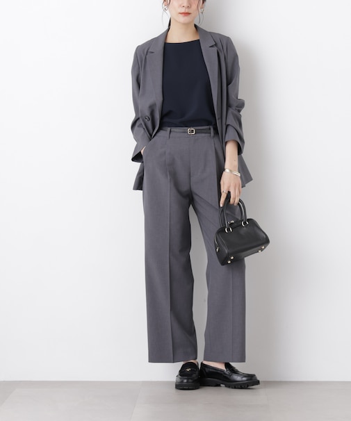 ライトファンクションタックセミワイドパンツ(セットアップ可)