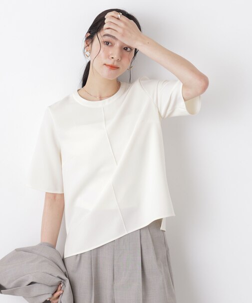 DressT／クルーネックハーフスリーブブラウス