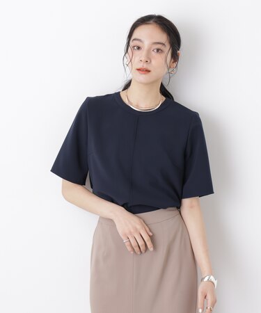 DressT／クルーネックハーフスリーブブラウス