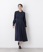 ウエスト切り替えギャザーワンピース