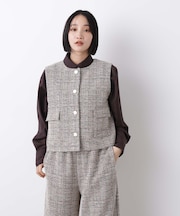 カットツイード金ボタンジレ(セットアップ可)