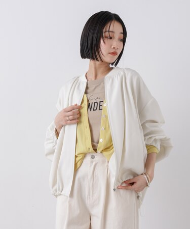 撥水加工 ドロストヘムリブブルゾン