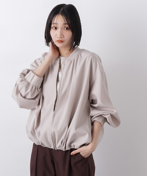 撥水加工 ドロストヘムリブブルゾン