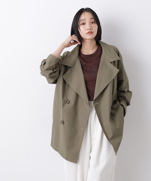 撥水&花粉ガード ショートトレンチコート