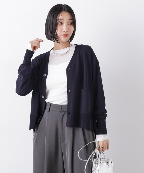 洗濯機洗い可UVカット接触冷感Vネックカーディガン