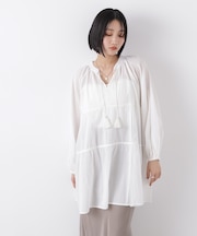 made in INDIA ティアードチュニックブラウス