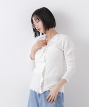 フロントフリルニットトップス