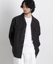 サイレントフラワージャガード オーバーシャツ