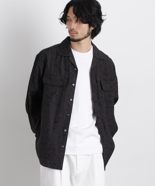 サイレントフラワージャガード オーバーシャツ