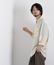 サイレントフラワージャガード オーバーシャツ