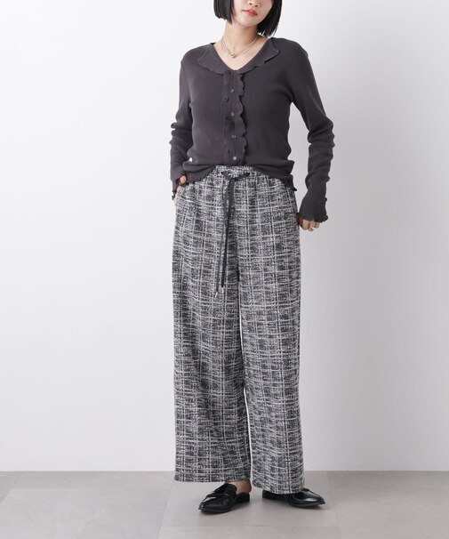 カットツイードドロストワイドパンツ(セットアップ可)