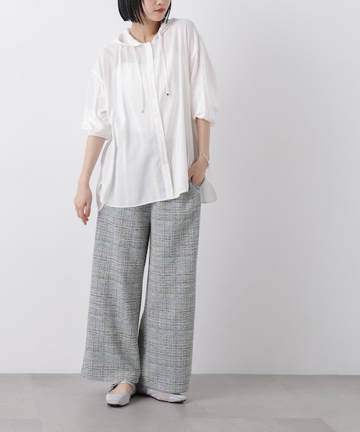 カットツイードドロストワイドパンツ(セットアップ可)