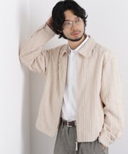 「ASSEMBLANC」カットレースフリンジブルゾン