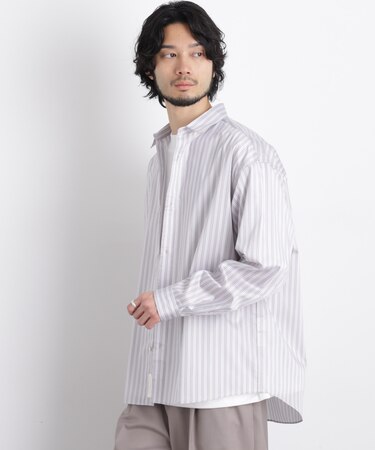 「OtoNANO」大人のワイドシャツレギュラーカラーストライプ長袖