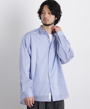 「OtoNANO」大人のワイドシャツレギュラーカラーストライプ長袖
