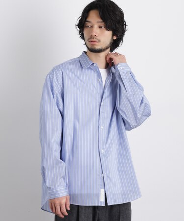 「OtoNANO」大人のワイドシャツレギュラーカラーストライプ長袖
