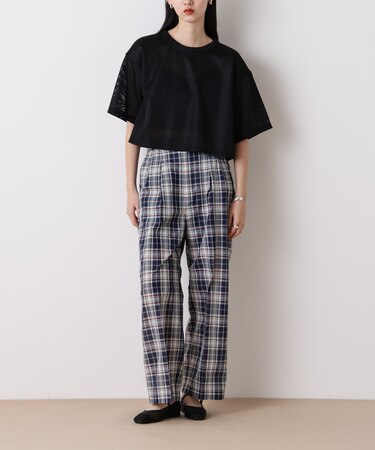 「STEVELOUR」オーガンチェックタックパンツ(セットアップ可)