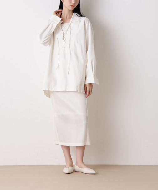 「STEVELOUR」シアーメッシュダンボールタイトスカート(セットアップ可)