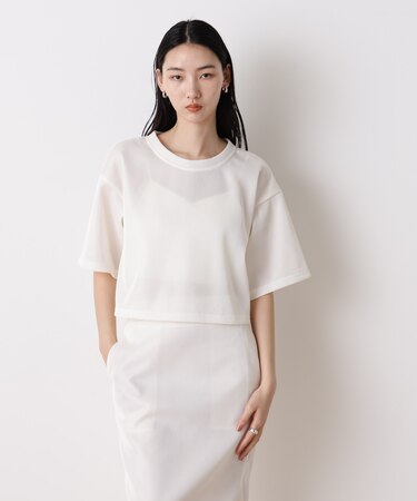 「STEVELOUR」シアーメッシュショートトップス(セットアップ可)