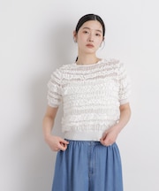 フリルシャーリングコンパクトニット