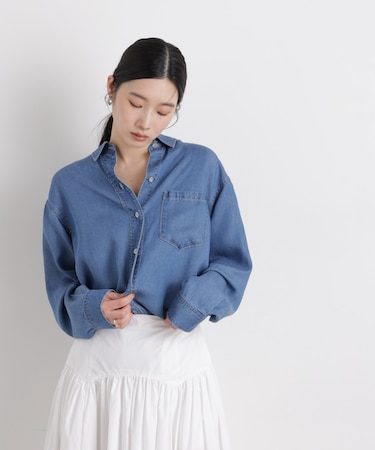 テンセルデニムリラックスシャツ(セットアップ可)