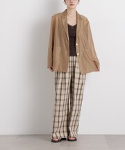 チェックイージーワイドパンツ