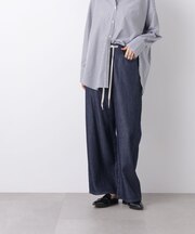 ウエストドロストワイドデニムパンツ