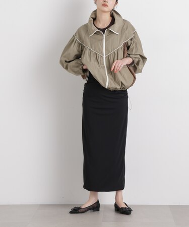 サイドギャザーカットタイトスカート