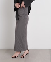 サイドギャザーカットタイトスカート