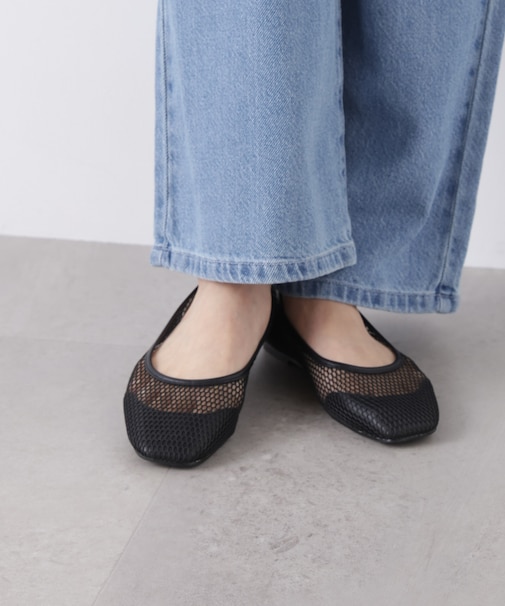 メッシュフラットパンプス