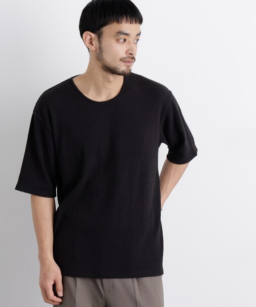 強撚ループヤーン針抜きストレッチ Tシャツ