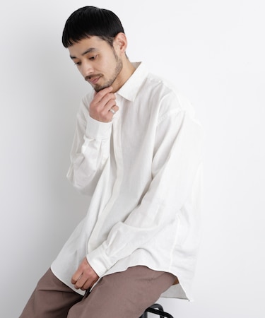 「FRENCH LINEN」リネンコットンレギュラーシャツ