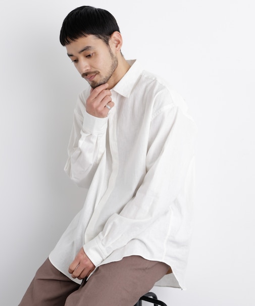 「FRENCH LINEN」リネンコットンレギュラーシャツ