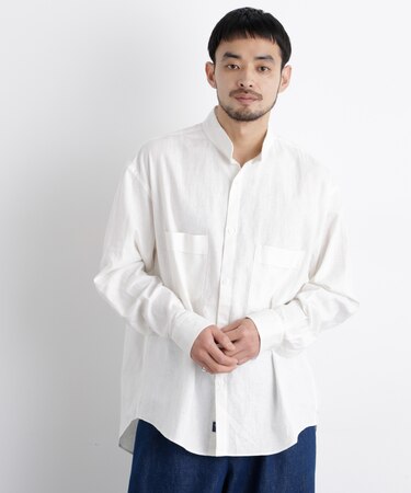 「FRENCH LINEN」リネンコットンスタンドシャツ