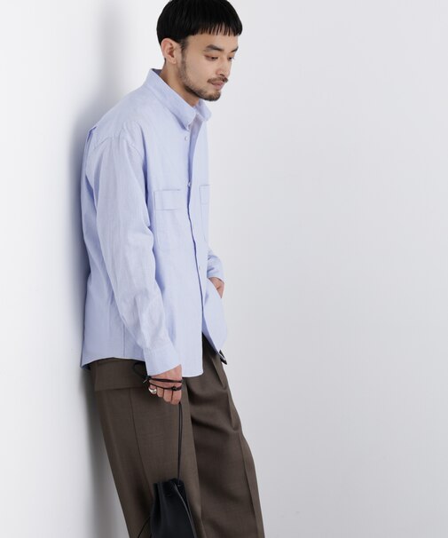 「FRENCH LINEN」リネンコットンスタンドシャツ