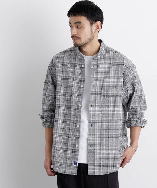 「FRENCH LINEN」リネンコットンスタンドシャツ